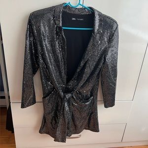 Zara Sequined Blazer Dress